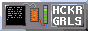 HCKR GRLS, next to a terminal with green text on a black background